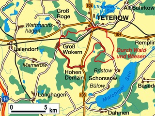 Fahrradtour durch Wald und Wiesen um Teterow Fahrradtour durch Wald und Wiesen um Teterow
