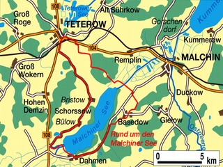 Radtour rund um den Malchiner See Radtour rund um den Malchiner See