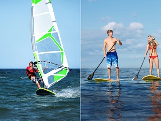 Surfen, Stand-Up Paddling vor Warnemünde Surfen, Stand-Up Paddling vor Warnemünde